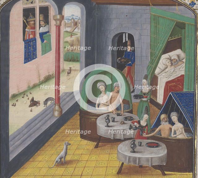 The baths of Sergius Orata. Miniature from Dits et faits mémorables by Valerius Maximus, c1450-1475. Creator: Anonymous master.
