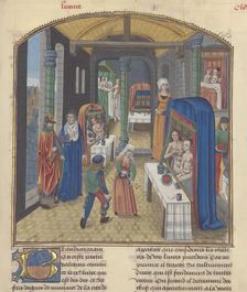 The baths of Sergius Orata. Miniature from Valerius Maximus, 15th century. Creator: Anonymous master