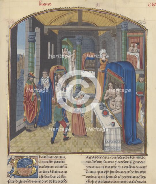 The baths of Sergius Orata. Miniature from Valerius Maximus, 15th century. Creator: Anonymous master.