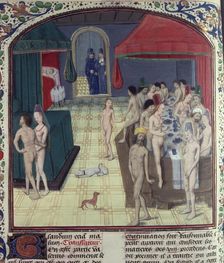 The baths of Sergius Orata. Miniature from Valerius Maximus, ca. 1470-1480. Creator: Anonymous master