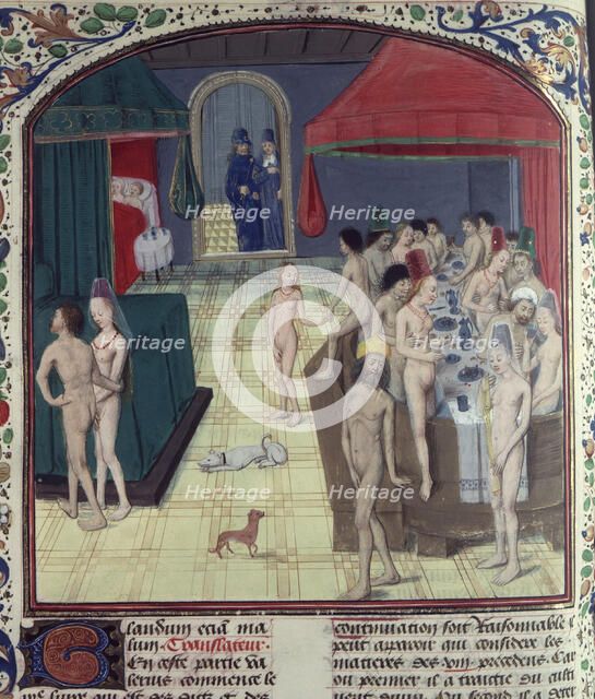 The baths of Sergius Orata. Miniature from Valerius Maximus, ca. 1470-1480. Creator: Anonymous master.