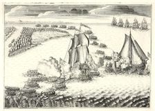 The battle at the mouth of the Neva on May 18, 1703, 1720s. Artist: Zubov, Alexei Fyodorovich (1682-after 1750)