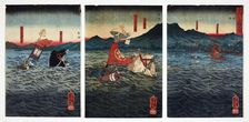 The Battle at Uji River, 1849. Creator: Utagawa Kuniyoshi