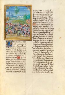 The Battle at Bazel; Livre des faits de Jacques de Lalaing, about 1530. Creator: Master of the Getty Lalaing