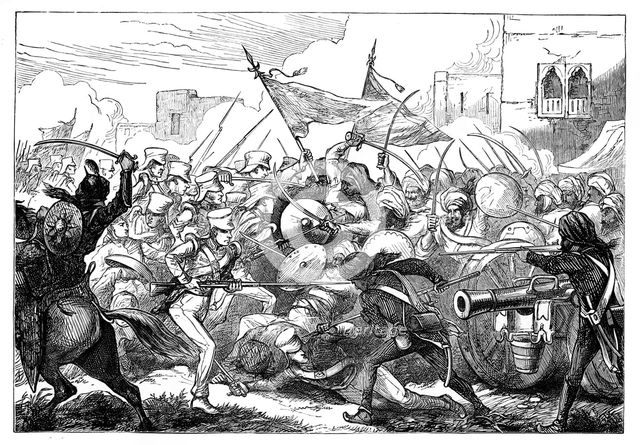 'The Battle at Gujerat', 19th century. Artist: Unknown