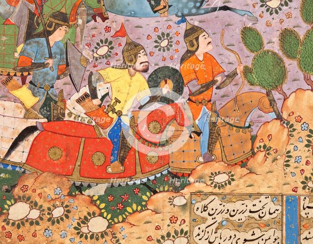 The Battle between Bahram Chubina and Sava Shah (image 2 of 9), c1560. Creator: Unknown.