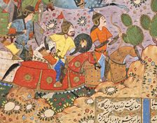 The Battle between Bahram Chubina and Sava Shah (image 2 of 9), c1560. Creator: Unknown
