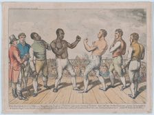 The Battle Between Cribb and Molineaux, September 28, 1811, October 3, 1811., October 3, 1811. Creator: George Cruikshank