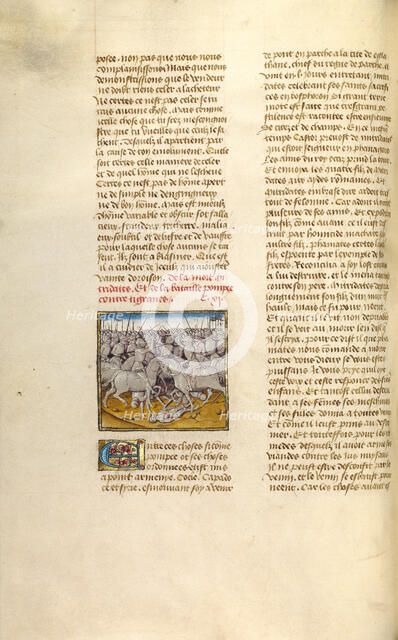 The Battle between Pompeius and Tigranes; Miroir Historial, about 1475. Creator: Unknown.