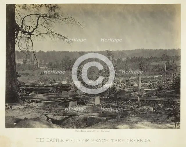 The Battle Field of Peach Tree Creek, Ga., 1864/66. Creator: George N. Barnard.