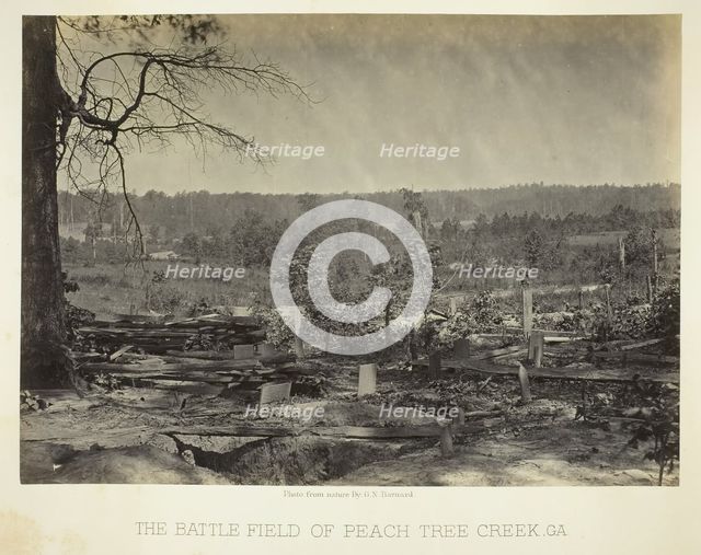 The Battle Field of Peach Tree Creek, Ga., 1864/66. Creator: George N. Barnard.