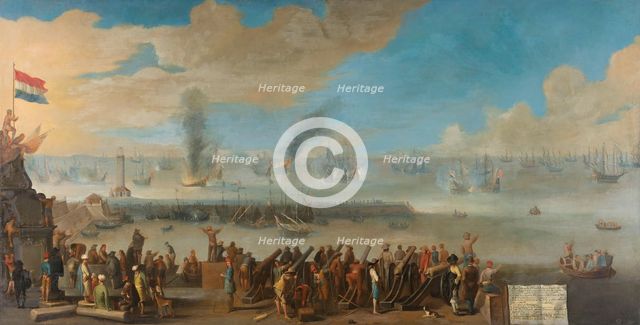 The Battle near Livorno (14 March 1653), after 1653-1660. Creator: Anon.
