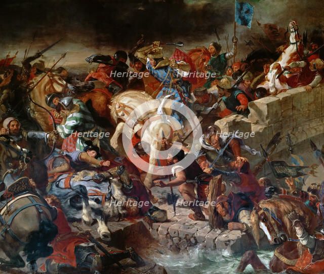 The Battle of Taillebourg, 21st July 1242. Artist: Delacroix, Eugène (1798-1863)