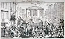 The Battle of Temple Bar 1769. Artist: Anon
