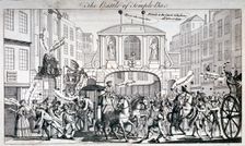 The Battle of Temple Bar 1769. Artist: Anon