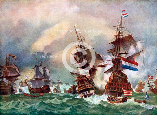 The Battle of Texel, 1673 (c1920).Artist: Eugene Louis Gabriel Isabey