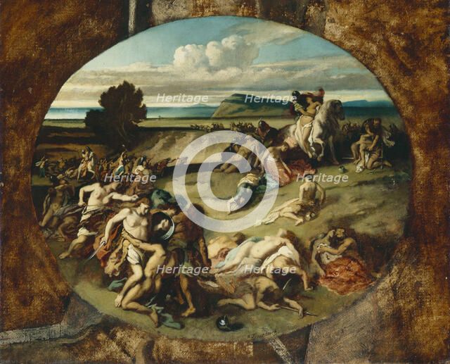 The Battle of the Amazons, 1857. Artist: Feuerbach, Anselm (1829-1880)