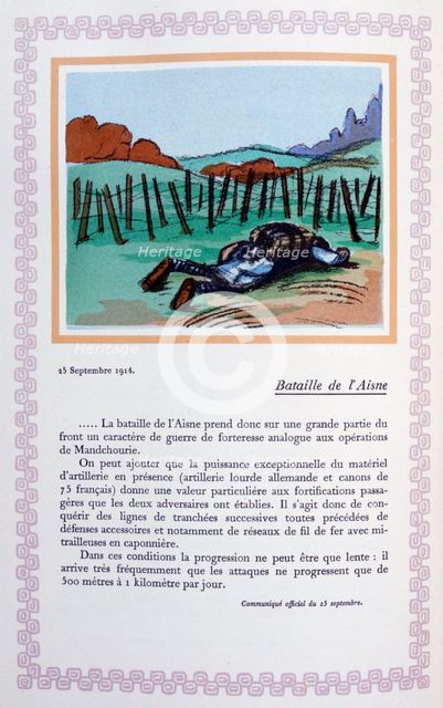 The Battle of the Aisne, 25th September 1914, (1919). Artist: Andre Helle