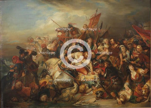 The Battle of the Golden Spurs on 11 July 1302. Creator: Keyser, Nicaise de (1813-1887).