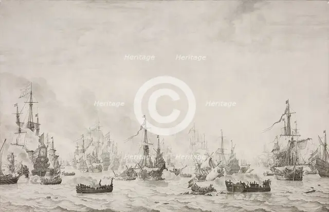 The Battle of the Downs, 1659. Creator: Willem van de Velde I.