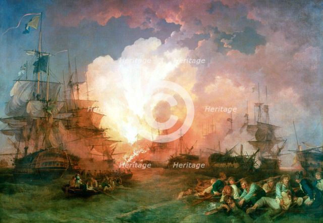 'The Battle of the Nile', 1800. Artist: Philip James de Loutherbourg