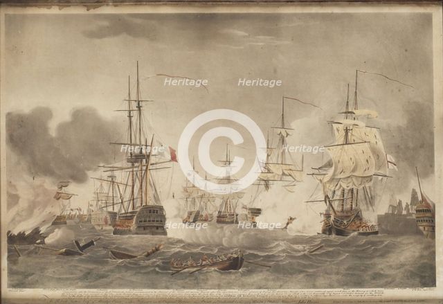 The Battle of the Nile, c. 1800. Artist: Edy, John William (1760-1820)