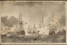 The Battle of the Nile, c. 1800. Artist: Edy, John William (1760-1820)