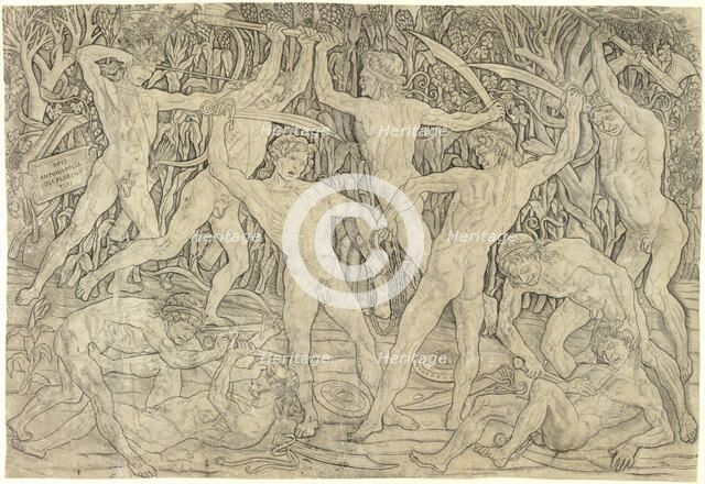 The Battle of the Nudes, 1470s. Artist: Pollaiuolo, Antonio (ca 1431-1498)