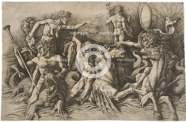 The Battle of the Sea Gods, ca 1475. Artist: Mantegna, Andrea (1431-1506)