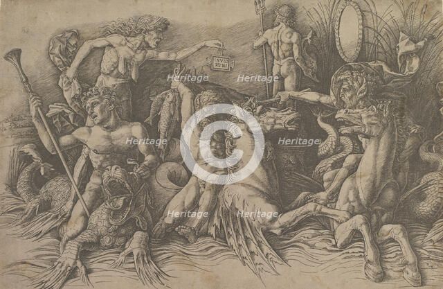 The Battle of the Sea Gods (Left portion of a frieze), ca. 1485-88. Creator: Andrea Mantegna.