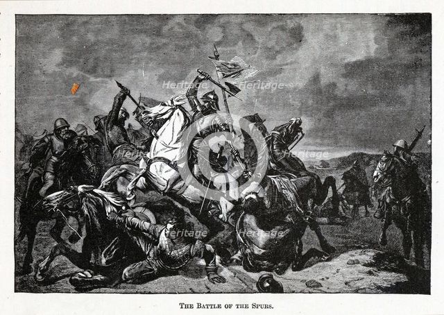 The Battle of the Spurs, 1882. Artist: Anonymous  
