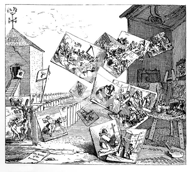 'The Battle of the Pictures', 1745.Artist: William Hogarth