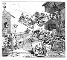 The Battle of the Pictures 1745.Artist: William Hogarth