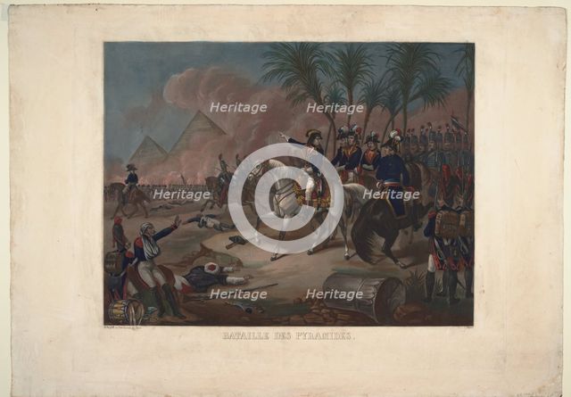 The Battle of the Pyramids, 1800. Artist: Anonymous  