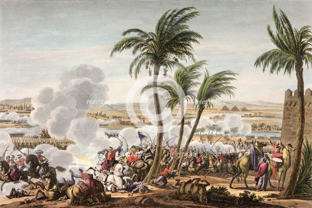 The Battle of the Pyramids, Egypt, 3 Thermidor, Year 6 (21 July 1798). Creator: Louis Francois Couche.