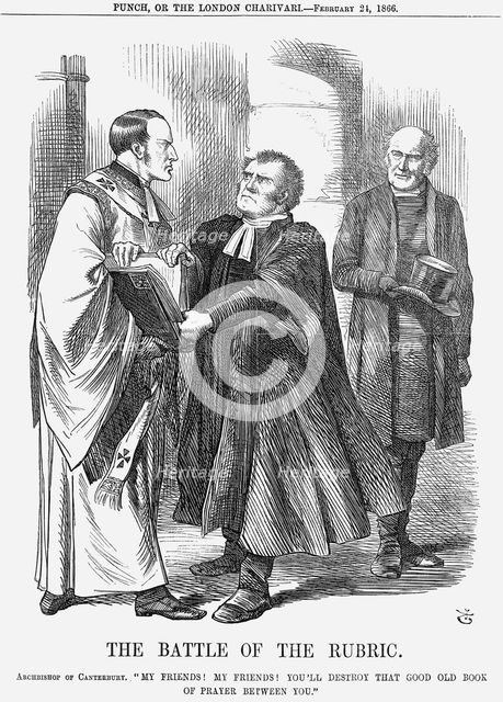 'The Battle of the Rubric', 1866. Creator: John Tenniel.