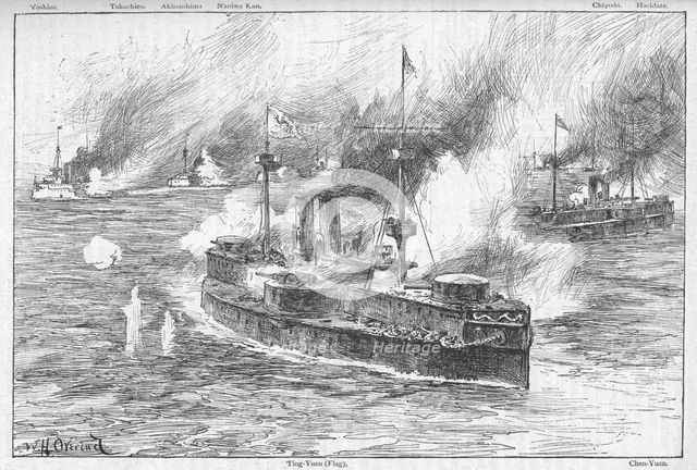 'The Battle of the Yalu', 1895, (1902). Artist: William Heysham Overend.