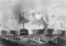 The Battle of Trafalgar, 21 October 1805 (c1857).Artist: Albert Henry Payne
