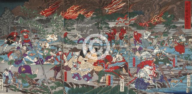 The Battle of Ueno, 1874. Creator: Kawanabe Kyosai.