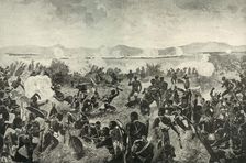 The Battle of Ulundi - Final Rush of the Zulus. The British Square in the Distance 1900. Creators: Unknown, Richard Caton Woodville II