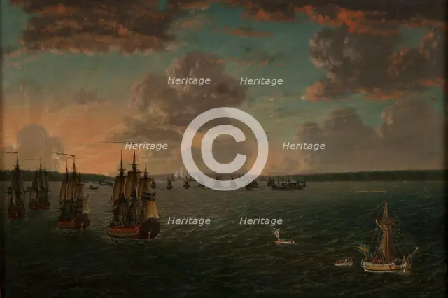 The Battle of Vyborg Bay on July 3, 1790, 1791. Creator: Schoultz, Johan Tietrich (1754-1807).