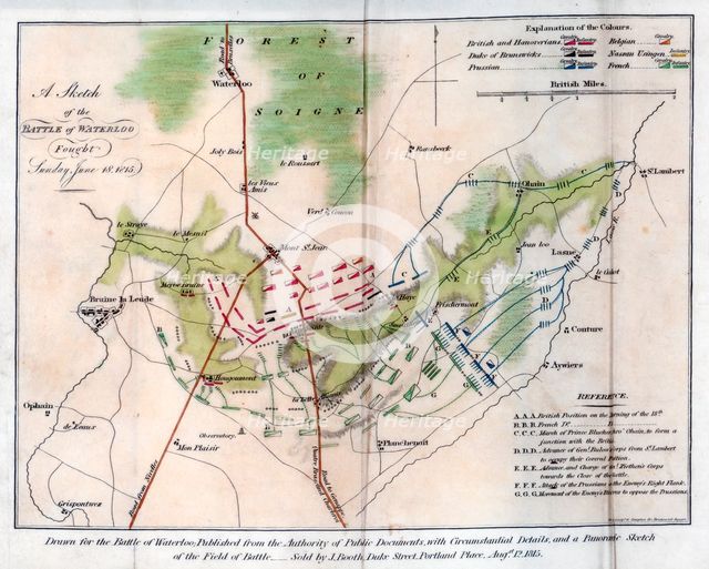 The Battle of Waterloo, 1815 (1816).Artist: J Booth