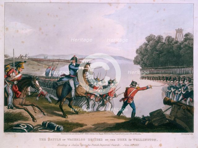 'The Battle of Waterloo decided by the Duke of Wellington...', 1819. Creator: Matthew Dubourg.