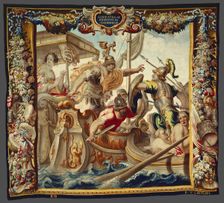 The Battle of Actium from The Story of Caesar and Cleopatra, Brussels, c. 1680. Creator: Willem van Leefdael