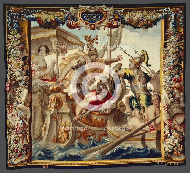The Battle of Actium from The Story of Caesar and Cleopatra, Brussels, c. 1680. Creator: Willem van Leefdael.
