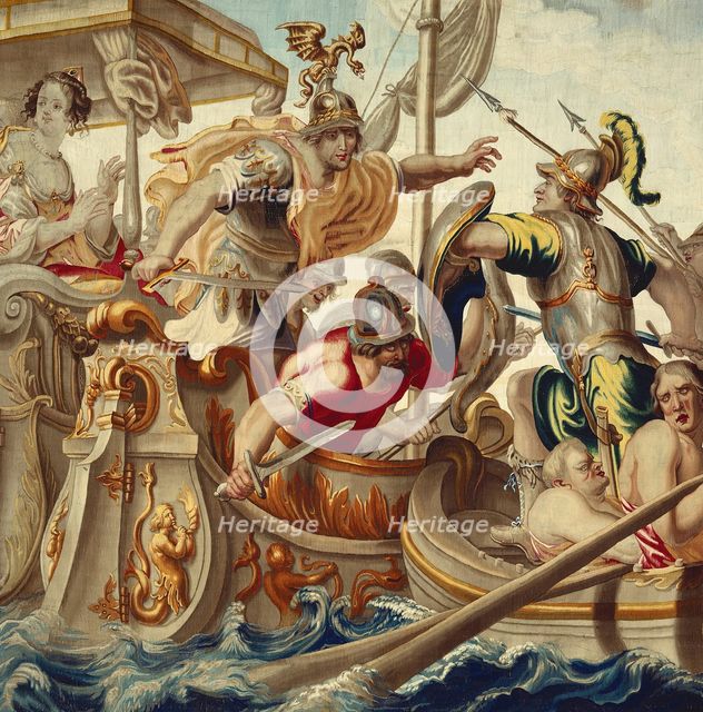 The Battle of Actium from The Story of Caesar and Cleopatra, Brussels, c. 1680. Creator: Willem van Leefdael.