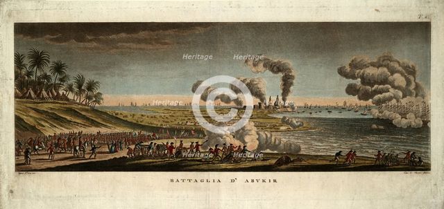 The Battle of Abukir on 25 July 1799, 1799. Artist: Pera, Giuseppe (active 1799-1839)