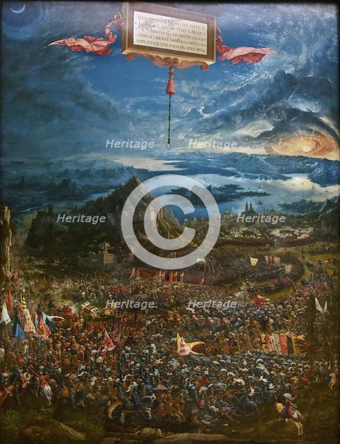 The Battle of Alexander at Issus, 1529. Artist: Altdorfer, Albrecht (c. 1480-1538)