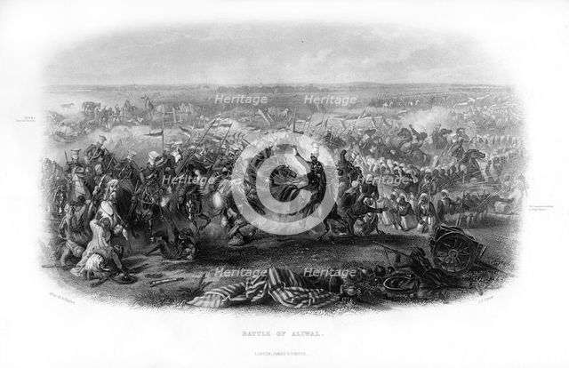 The Battle of Aliwal, 19th century.Artist: JJ Crew
