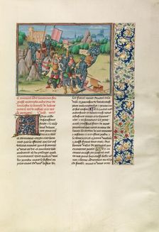 The Battle of Aljubarrota, 1385; Chroniques (Book Three), about 1480-1483. Creator: Master of the Soane Josephus
